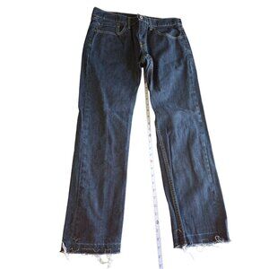 Levis 559 Mens Blue Denim Jeans W32 L27 Distressed Raw Hem Straight Fit